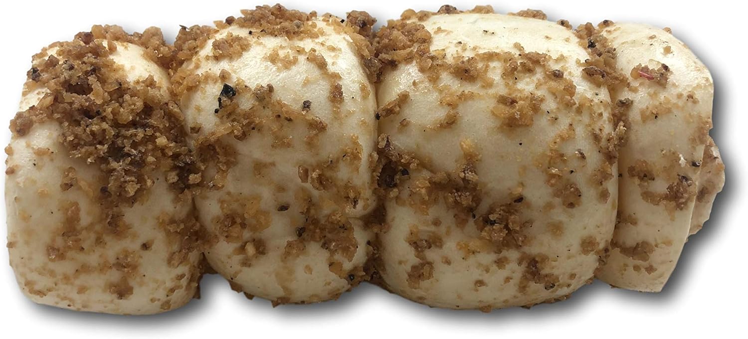 Top Dog Chews – 6” Buffalo Beef Cheek Rolls with Bully Dust Sprinkles, 5 Pack, Long Lasting Dog Bones for Aggressive Chewers, Rawhide Free Dog Treats