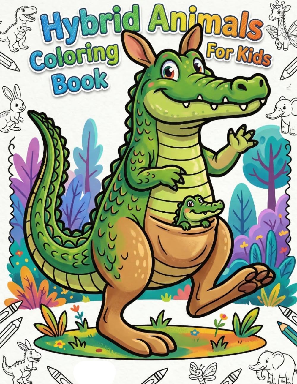 Hybrid Animals Coloring Book for Kids: Size 8.5*11 | Pages 104 | 50 Animals Fusion Image | Boys and Girls | Color Test Page Included