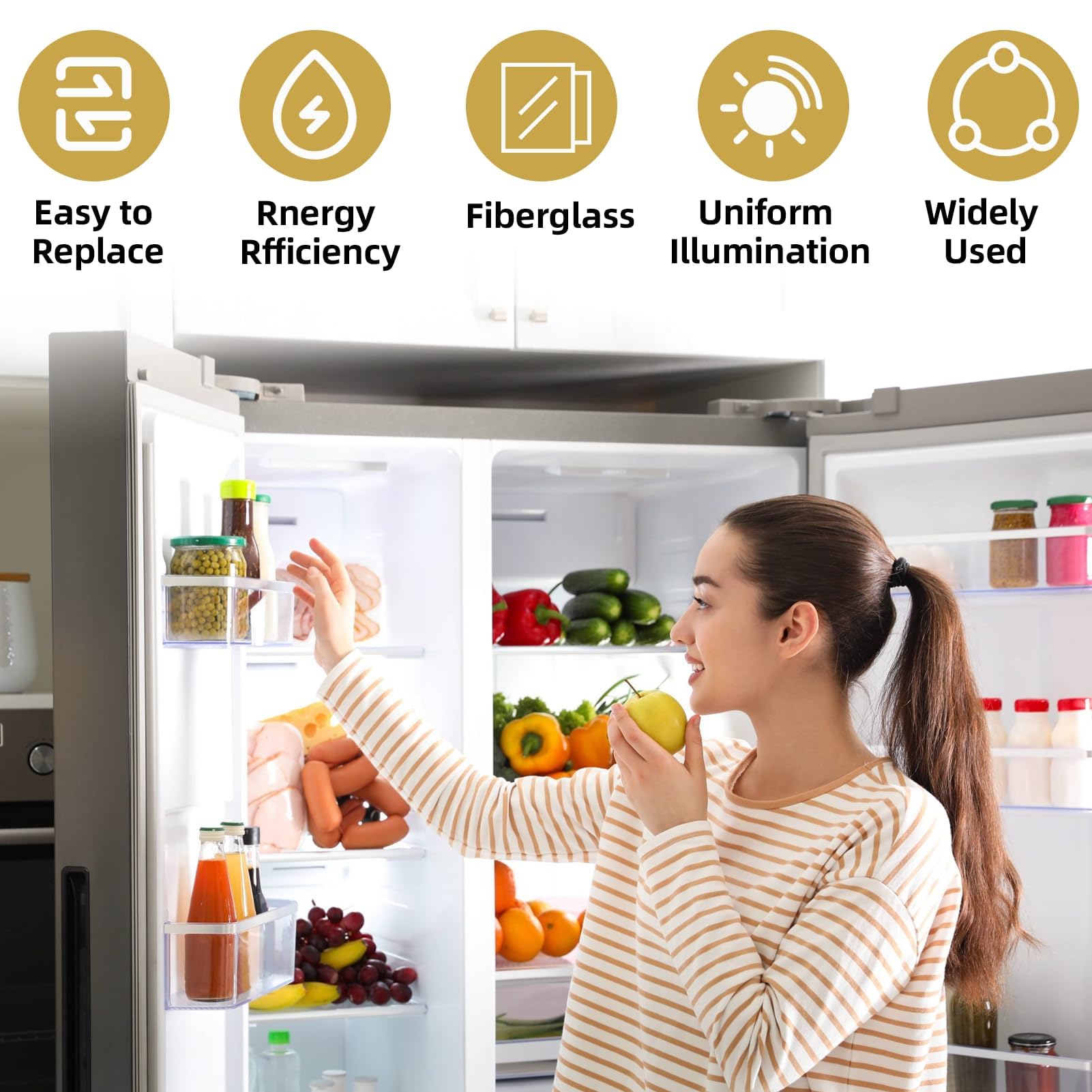 2 PCS Bande LED pour réfrigérateur 0064001827 Pièce de rechange Bande lumineuse LED pour Haier Barre lumineuse BCD-575WDBI Pièces de réfrigérateur de porte avant - 5