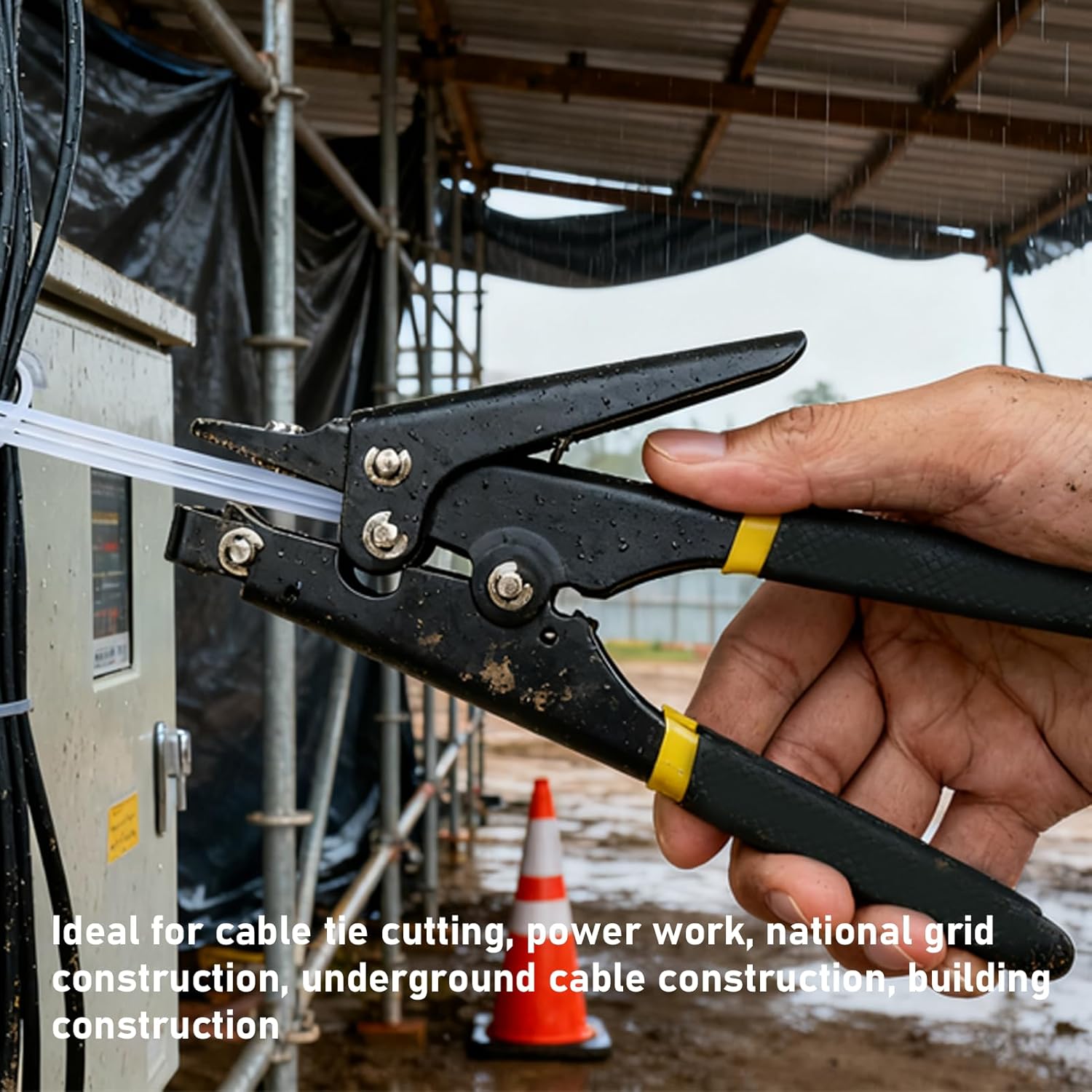 8 inch Cable Tie Gun, 2.3-9.5mm Tensioning and Cutting Tool for Fastening and Cutting Plastic or Nylon Cable Tie, (Black)