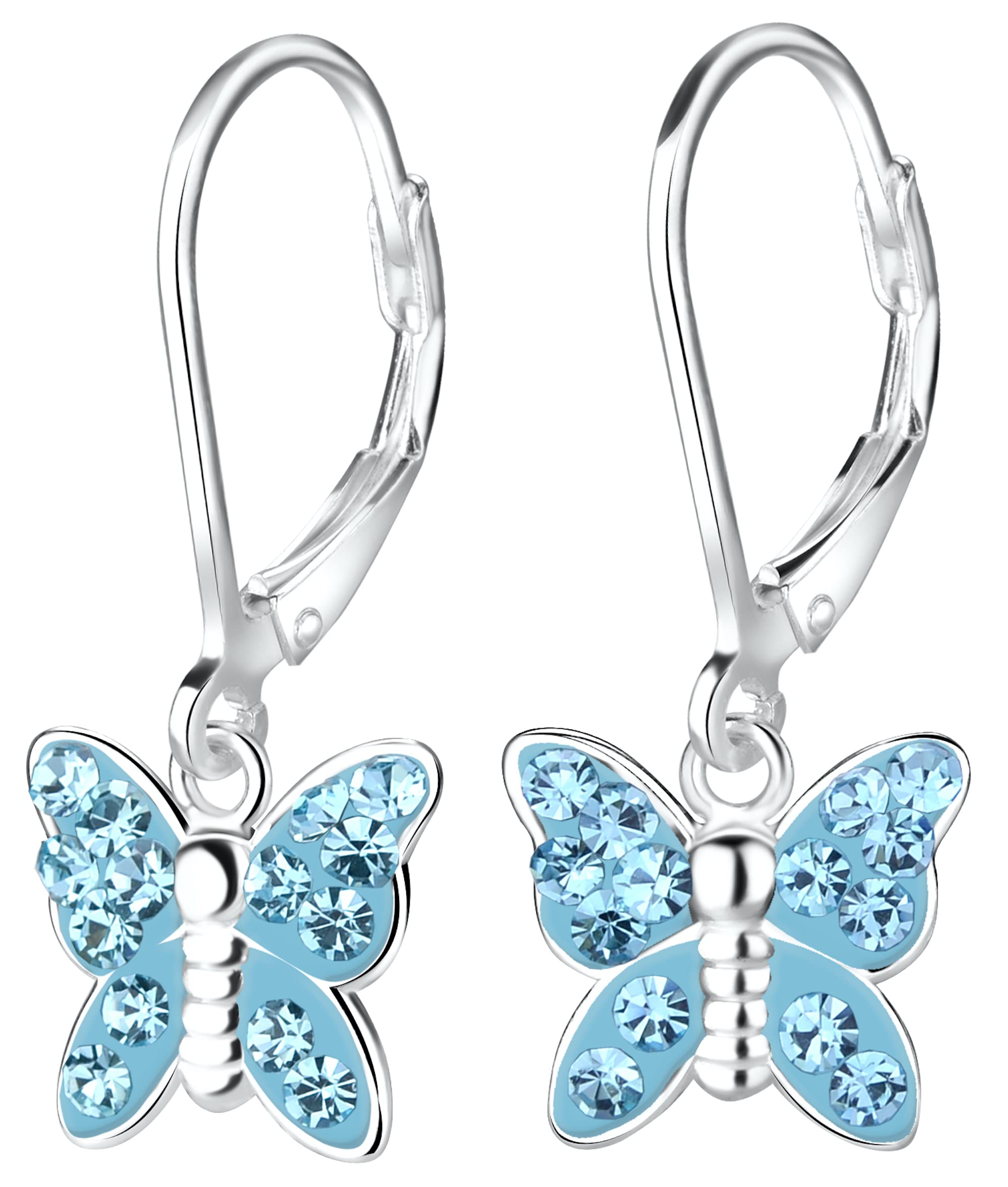 Aww So Cute 925-92.5 Sterling Silver Butterfly Lever Back Hoop Earrings for Babies, Girls, Kids & Women Pure Silver (ER1945) (B09N1PLMF7) Amazon Price History, Amazon Price Tracker