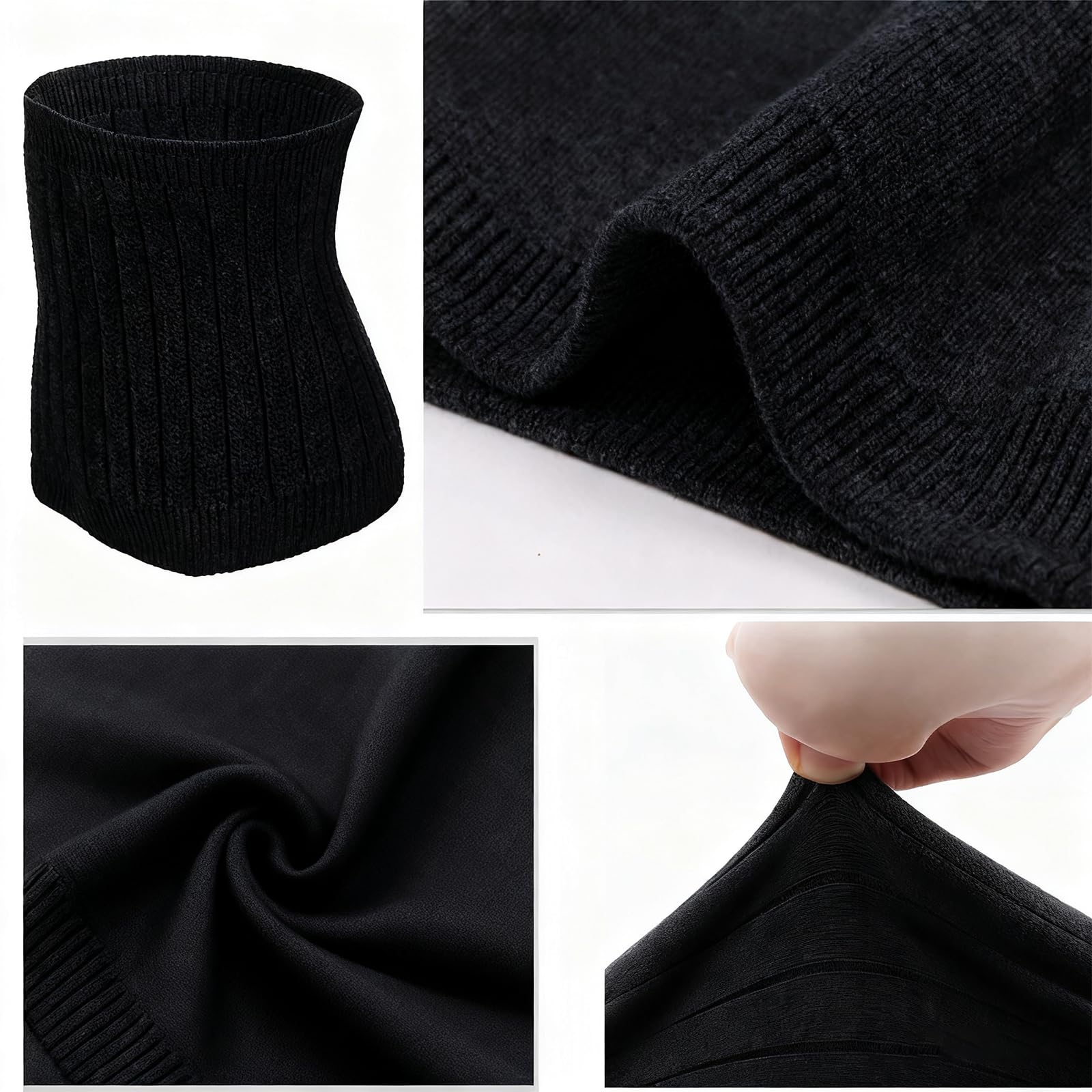 Faja Térmica, Haramaki, Cinturón Lumbar, Caliente Y Protección Contra El Frío, Grueso Y Con Forro De Pelo, Adecuado Para Mujeres, Hombres Y Personas Mayores (Negro, 30 * 30 Cm)