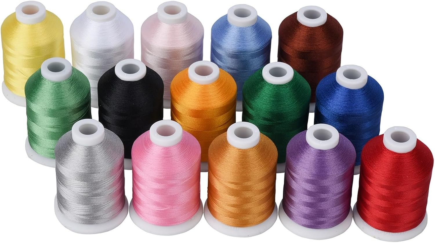 Embroidery Thread Embroidery Machine Threads 15 Options 15 Colors Set Polyester 40WT 120D Thread for Embroidery Machine Sewing Machine.(Basic colors)