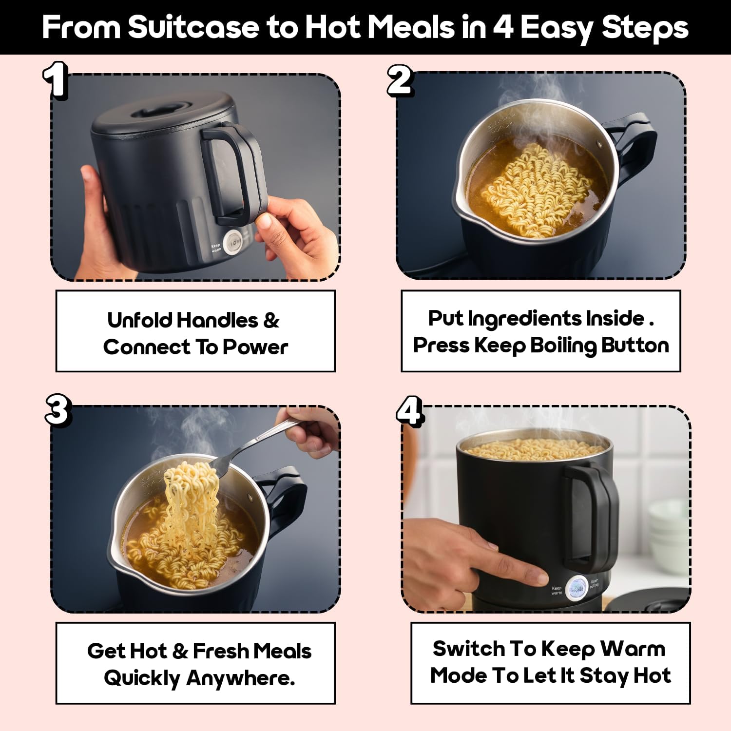Portable MultiKettle - Cook Noodles & More! -3