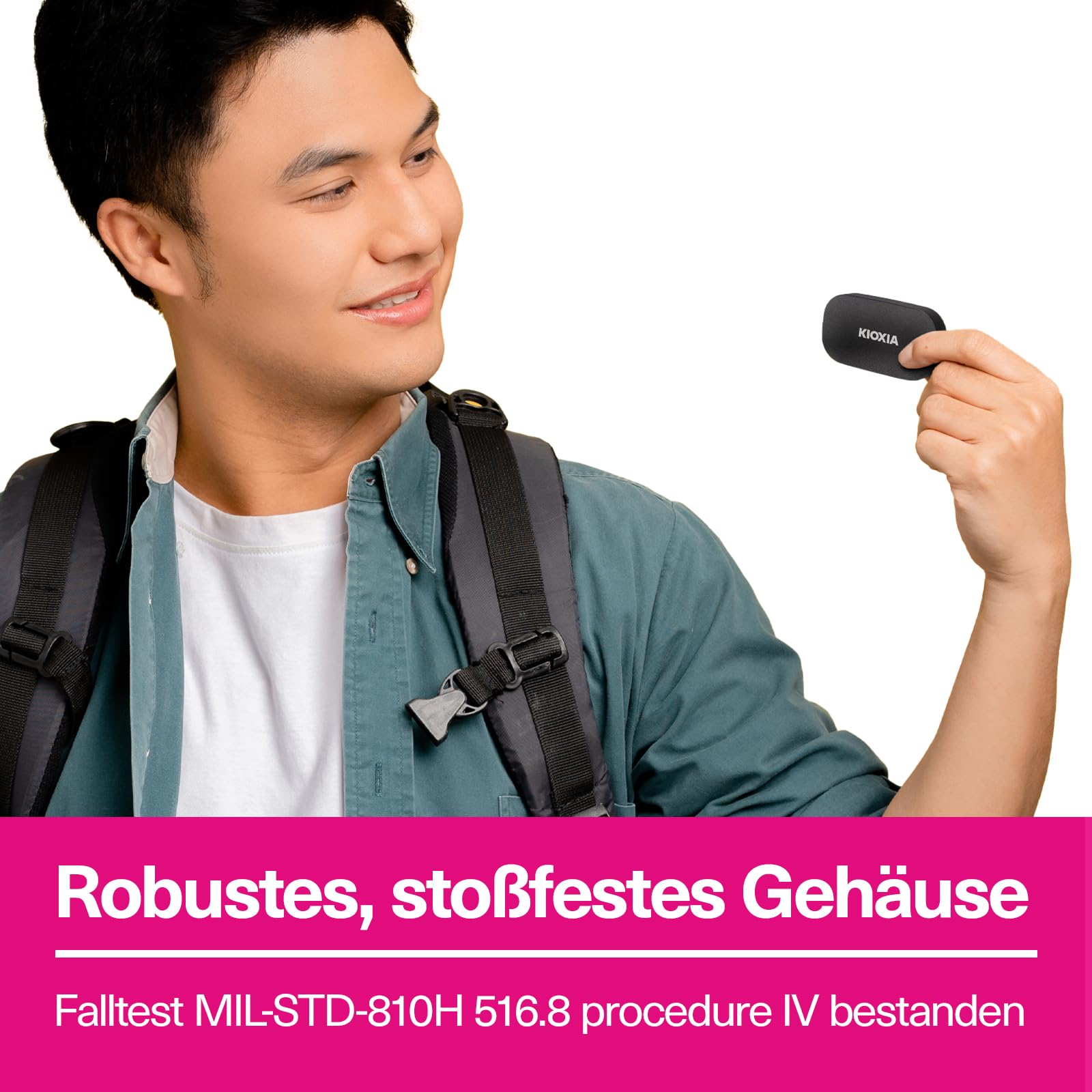 KIOXIA EXCERIA Plus G2 Portable SSD – 2TB externes Laufwerk, USB 3.2 Gen 2, bis zu 1050MB/s Lesen & 1000MB/s Schreiben – kompatibel mit Windows, macOS, iOS, Android, PS5, Xbox Series X/S