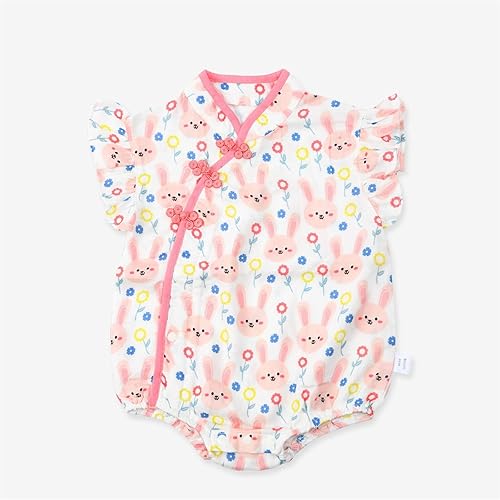 Children Beach Clothing Baby Girls Jumpsuit Fly Sleeveless Floral Print Romper For Baby Floral Print Baby(Pink,0-3 Months)