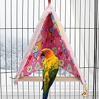 Vista 5 de Tienda de campaña de felpa para pájaros, hamaca triangular cálida para invierno, cama nido para loro, periquito, cacatúa, tortolito (M)