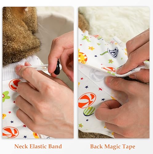 Miniatura 4 de ANWA Traje de recuperación para gatos  Traje de recuperación de cirugía de gato transpirable para mujeres, mameluco de gato para gatos después de la