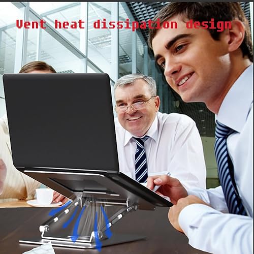 Miniatura 5 de Soporte de aluminio para computadora portátil con base giratoria de 360, altura y ángulo ajustable, diseño ergonómico, compatible con MacBook,