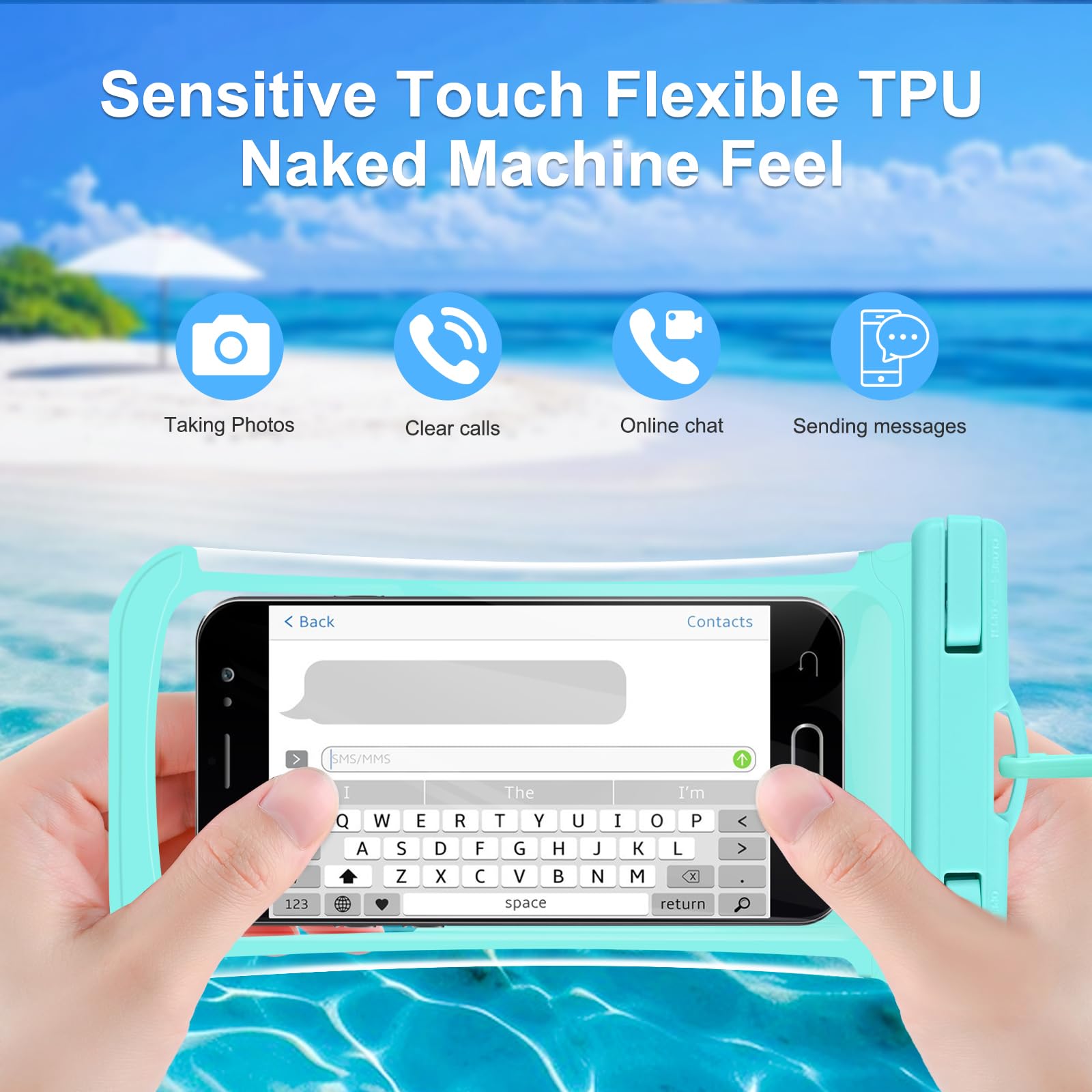 Custodia Impermeabile Borsa Impermeabile [2 Pezzi] IPX8 Custodia Impermeabile Smartphone Universale Borsa Protezione Cover Subacquea per iPhone 15 14 13 12 11 Pro Max Plus Galaxy S24 S23 Fino a 7.2"