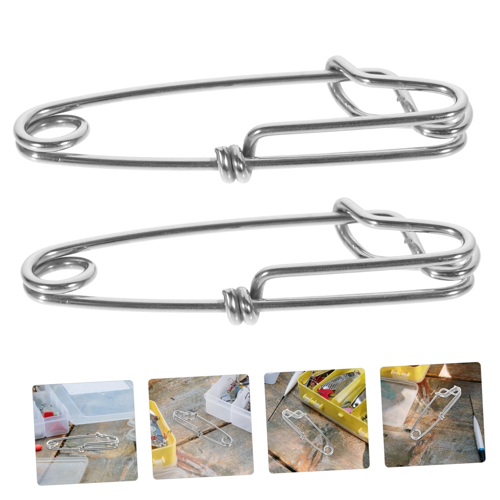 ibasenice 5 Ensembles Épingle À Paupières Connecteur Rapide Fishing Peches Poisson Accessoires De Pêche pour Hommes Accessoires De Pêche en Bateau Acier Inoxydable Silver 10 Pièces * 5