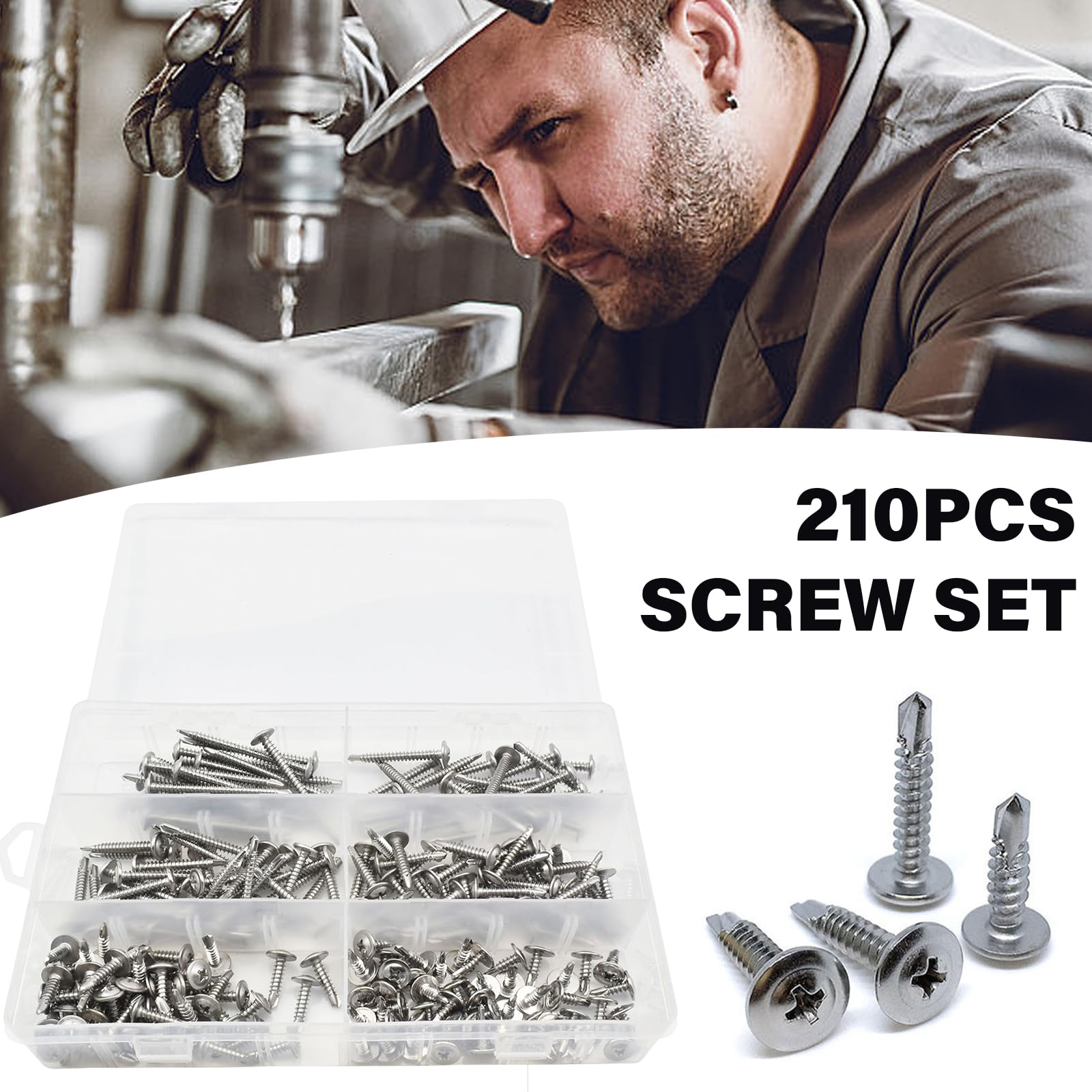 Viti Autofilettanti Per Lamiera #12 X 3/4 Acciaio Inox, Testa Pancake Phillips, Fasteners Inc.