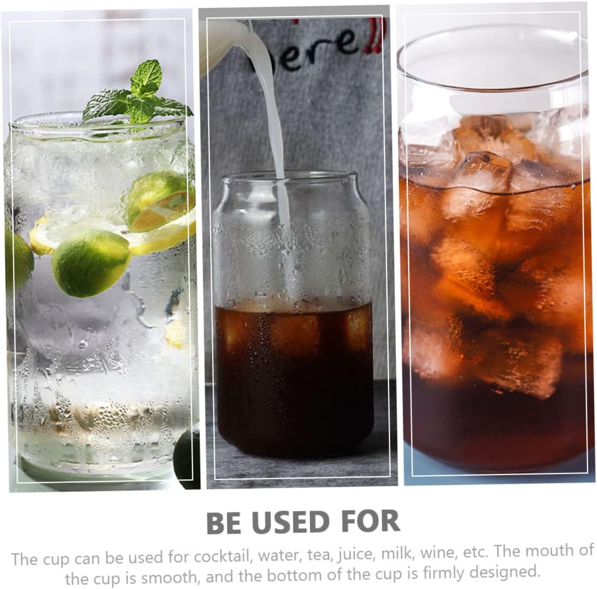 2Pcs Heat-Resistant Can-Shaped Cups 550ml and 350ml for Birthday Banquet