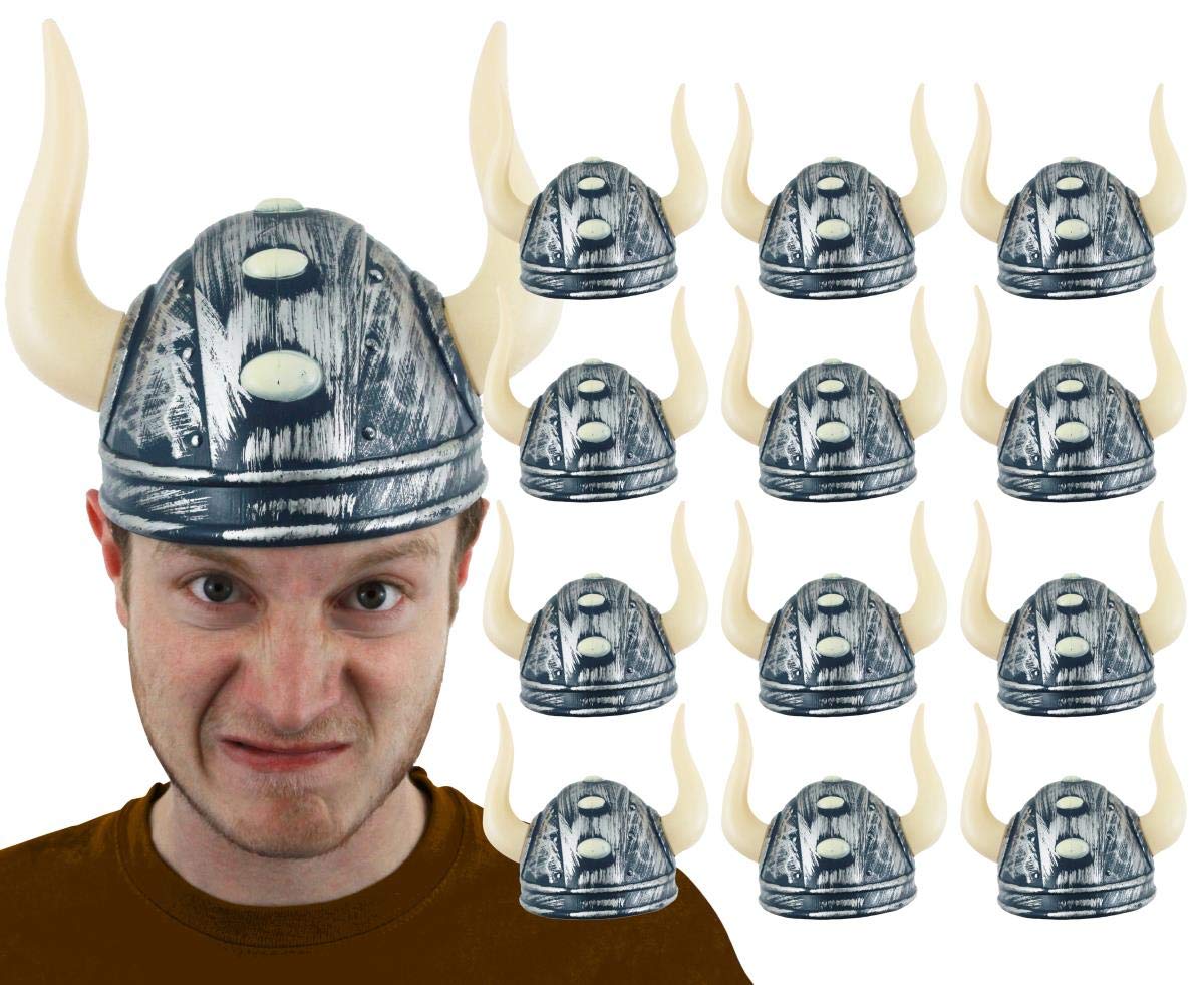 Wikinging Helmets strój kostium na koszt akcesoria męskie nordycki wojownik medyczny czapka północny bog z rogami (opakowanie 12 szt.)