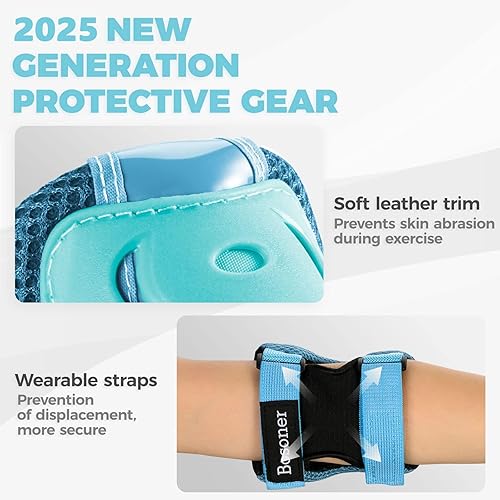 Vista 43 de BOSONER Rodilleras para niños/jóvenes, coderas, equipo de protección para patines de ruedas, ciclismo, BMX, bicicleta, patinaje, patinaje en línea