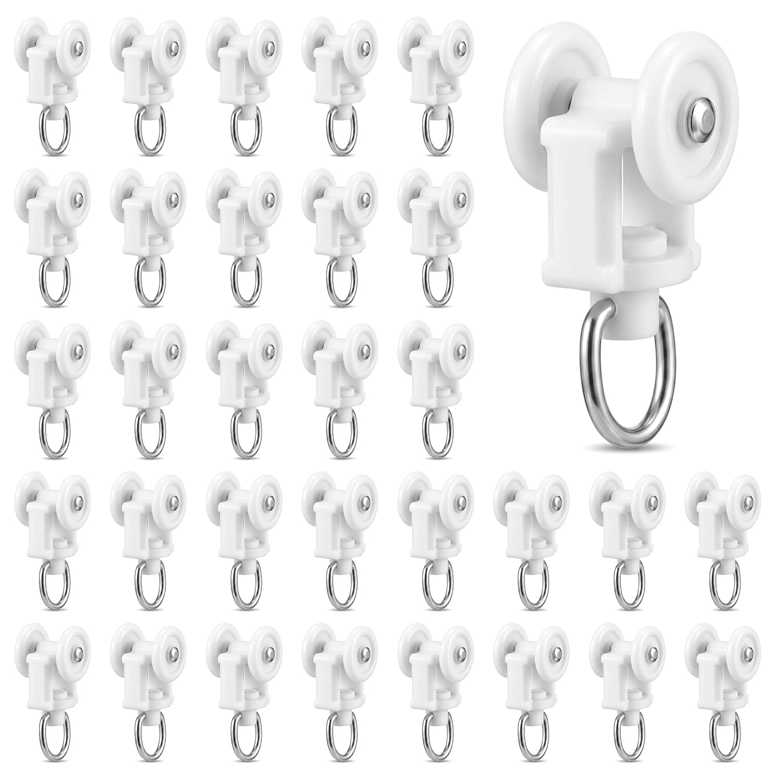 100 PCS Plastic Mute Curtain Track Rollers Curtain Track Gliders