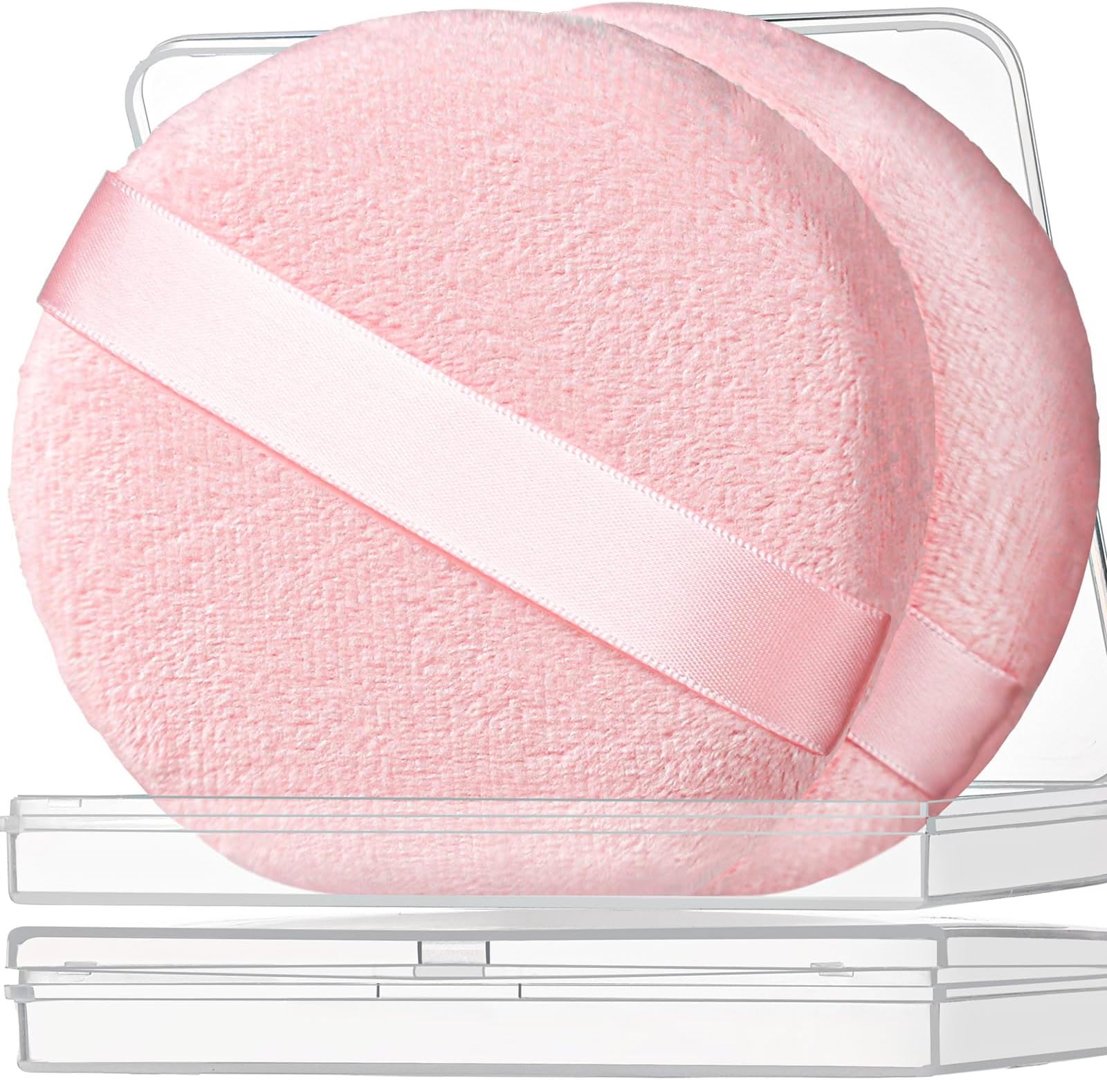 2Pcs Pink Powder Puff, 4.13Inch Body Powder Puff, for Body Powder Pink