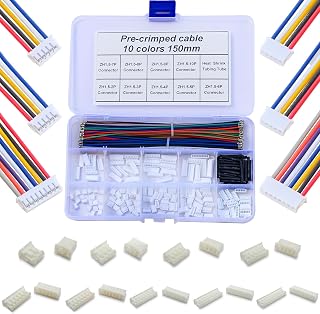 Keszoox ZH 1.5MM JST Connector Kit with 28AWG Premium Pre-Crimped Cables, ZH1.5 Connector 2/3/4/5/6/7/8/9/10 Pin Housing JST Adapter Cable Connector with Length of 150mm Wire Cable