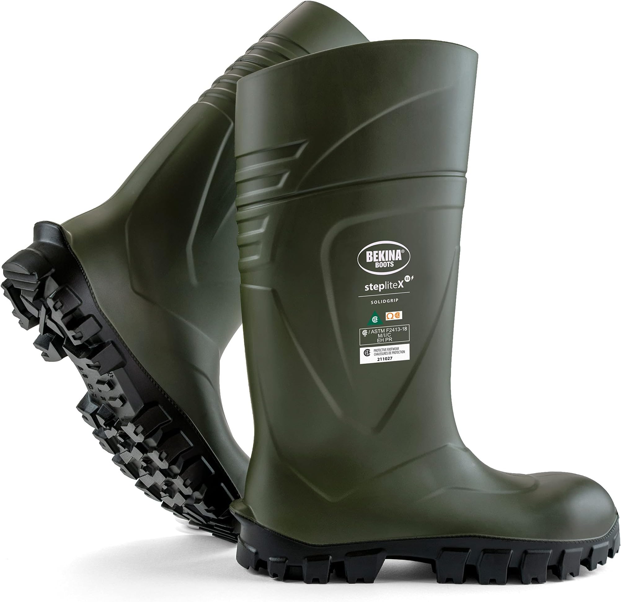 BekinaStepliteX SolidGrip S5 Safety Toe Wellington Boots for Men and Women - Lightweight Waterproof Non Slip Composite Toe Work Boots for Men and WomenOEKO-TEX STANDARD 100