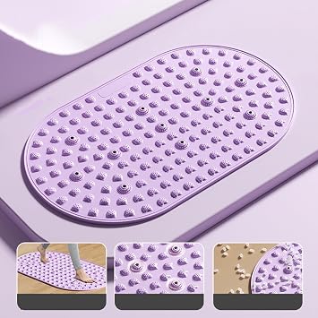 Foot Massage Mat with Reflexology Points Silicone Running Yoga Pad TPE Soft Rubber, Anti-Slip, Fitness Equipment for Home Use Purple 29.5in x 17.7in