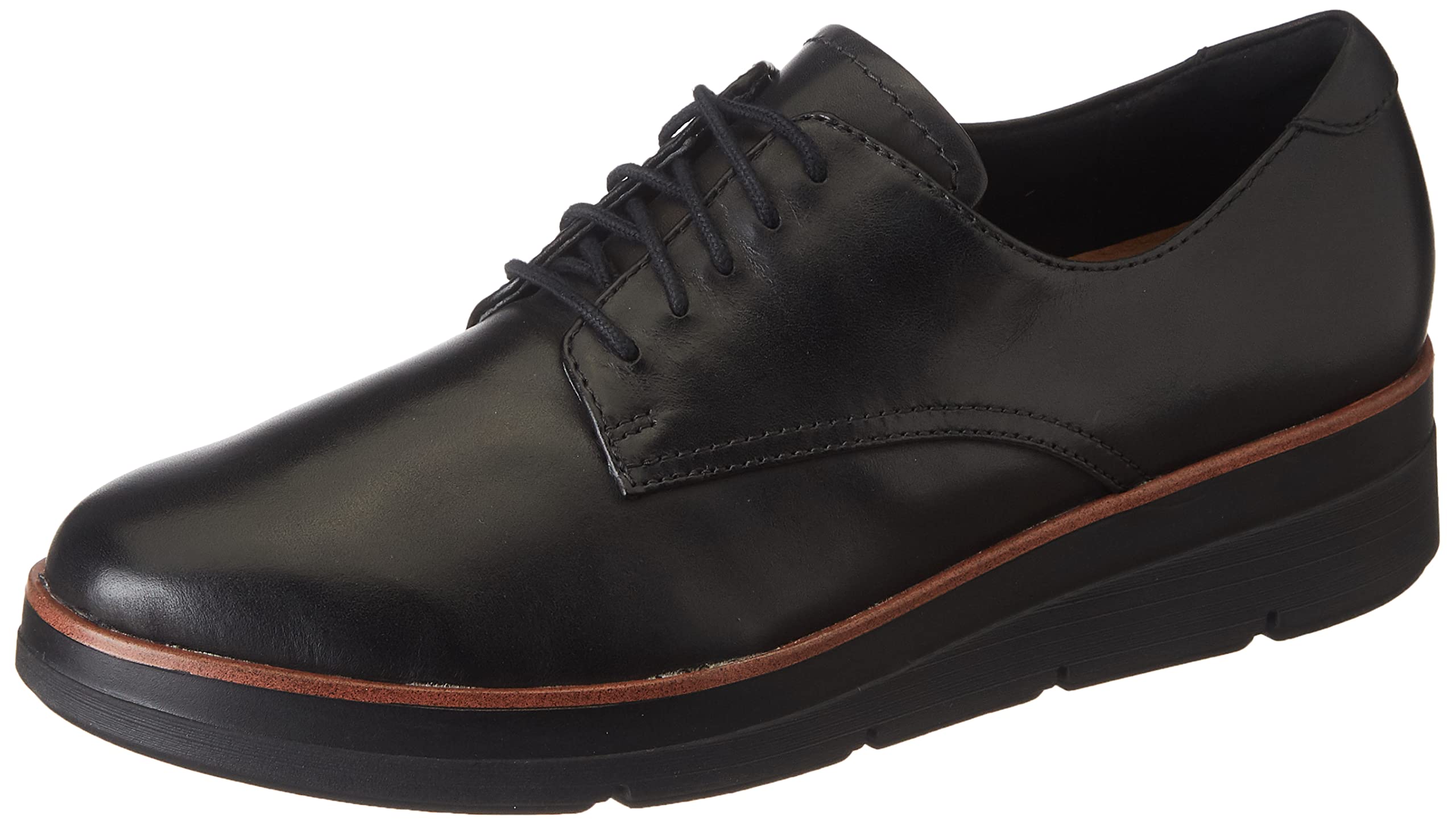 Clarks Womens Shaylin Lace Black Leather 4 UK (26153593 (B09NR9DF24) Amazon Price History, Amazon Price Tracker