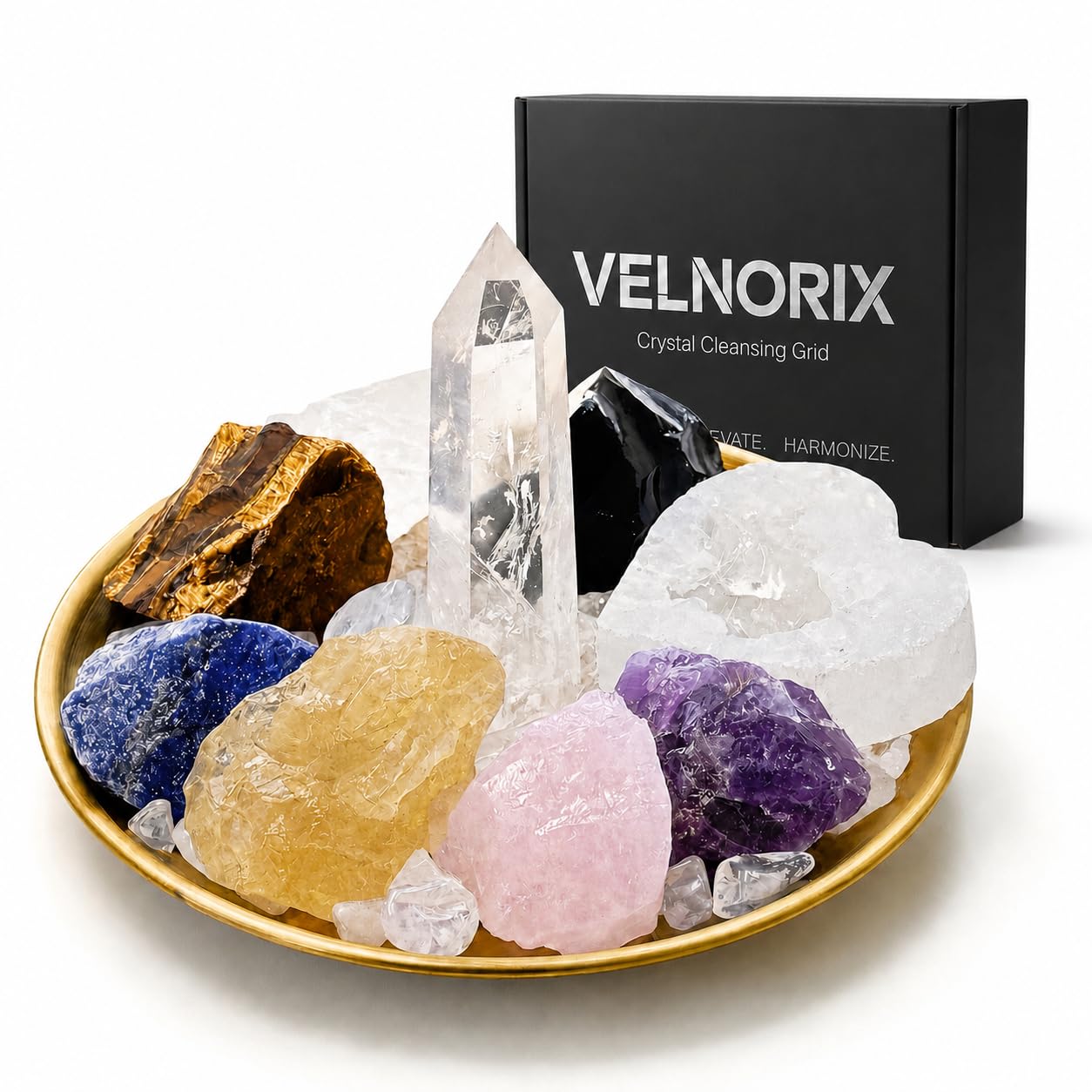 Amazon.com: VELNORIX 7 Chakra Healing Crystals Grid Set – Real