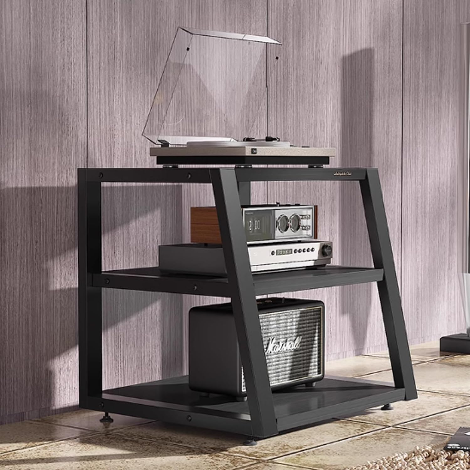 AV Media Stand,Audio-Visual Shelving Stereo Cabinet,2/3/ 4 Layer Stereo Components Cabinet,Modern Stereo Racks and Stands,for Living, Gaming, Recording Room