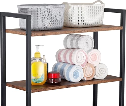 Miniatura 5 de ZENY Estante de almacenamiento sobre el inodoro organizador de baño independiente de 3 niveles estante de baño que ahorra espacio sobre el inodoro