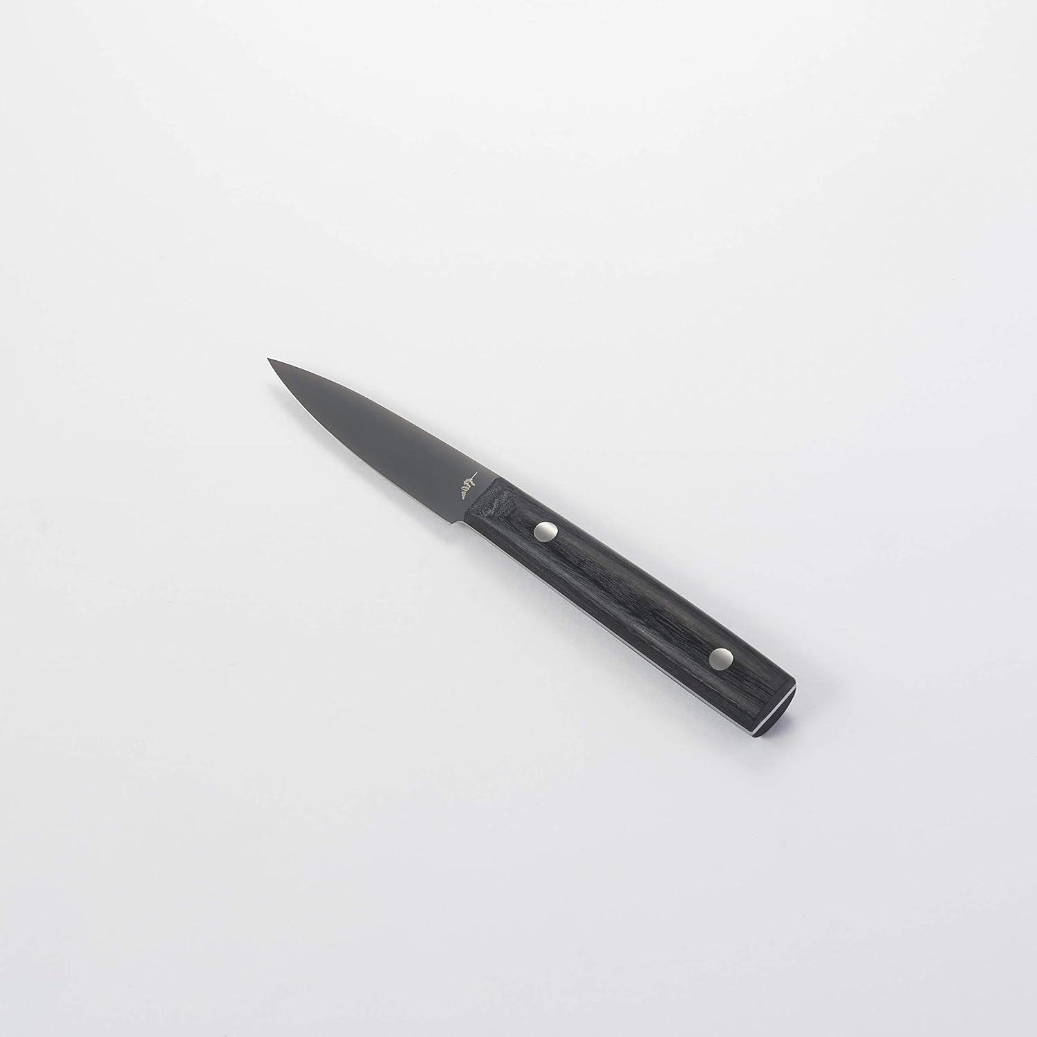 Michel BRAS Quotidien No. 1 Kitchen Knife, 8 cm Handcrafted Kitchen Knife, Japanese AUS8A Stainless Steel Blade, Black Pakkawood Handle, Precision and Sharpness for Professional and Home Chefs