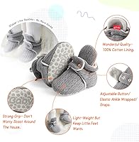 Vista 62 de Sawimlgy - Botines de algodón antideslizantes para recién nacido, con agarre, para cuna o para el invierno 010/Amarrón