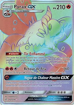 Carte Pokemon Sl12 Pyrax Gx 210 Pv 252 236 Secrete Rare Arc En Ciel Amazon Fr Jeux Et Jouets