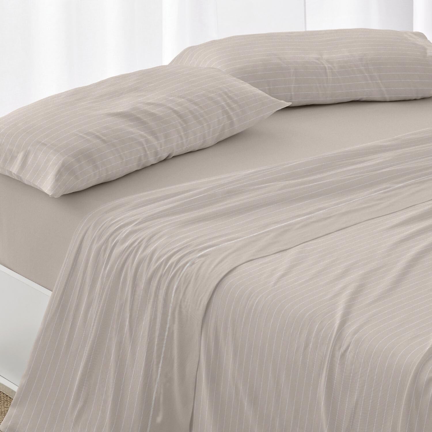 Burrito Blanco | Sabánas de Velvelina® | Cama de 135cm. (+Medidas Disponibles) | Diseño 005 | Color Beige (135x190/200cm.)