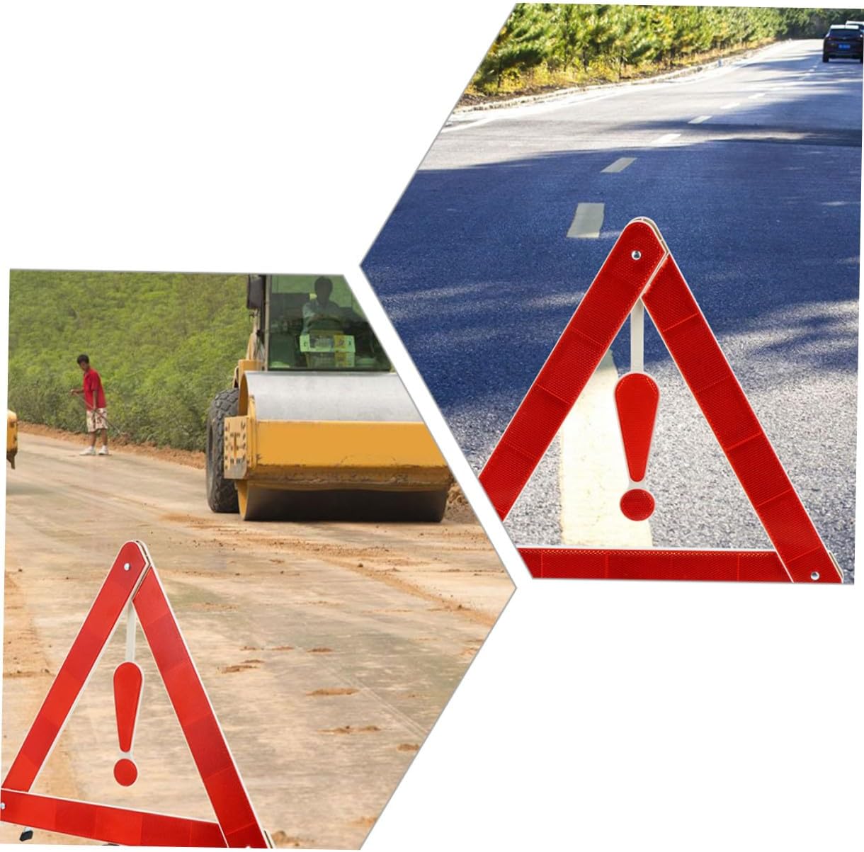 MAGICLULU 4Pcs Car Warning Triangle Safety Kit Reflective Emergency Road Sign for Vehicles Portable Folding Triangles Storage Case for Roadside Assistance