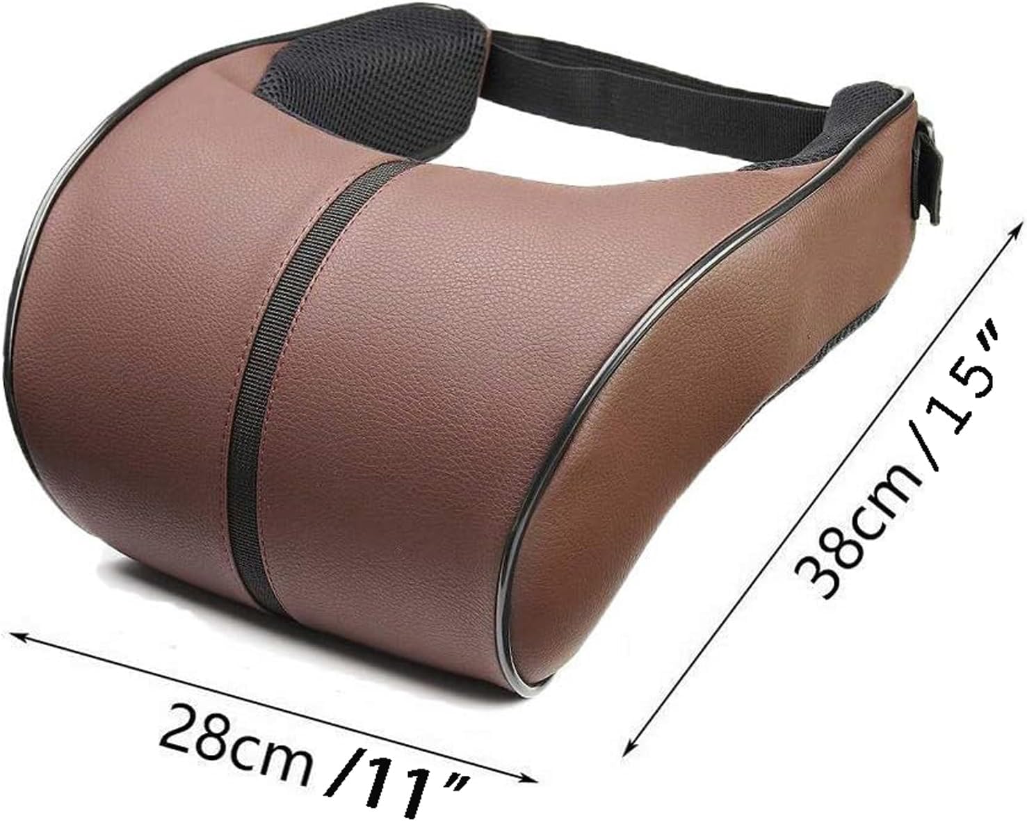 Adjustable Car Headrest Pillow, PU Leather Memory Foam Neck Cushion for Driving Home Office, Car Seat Headrest Neck Rest Cushion Ergonomic Car Neck Pillow, Black red