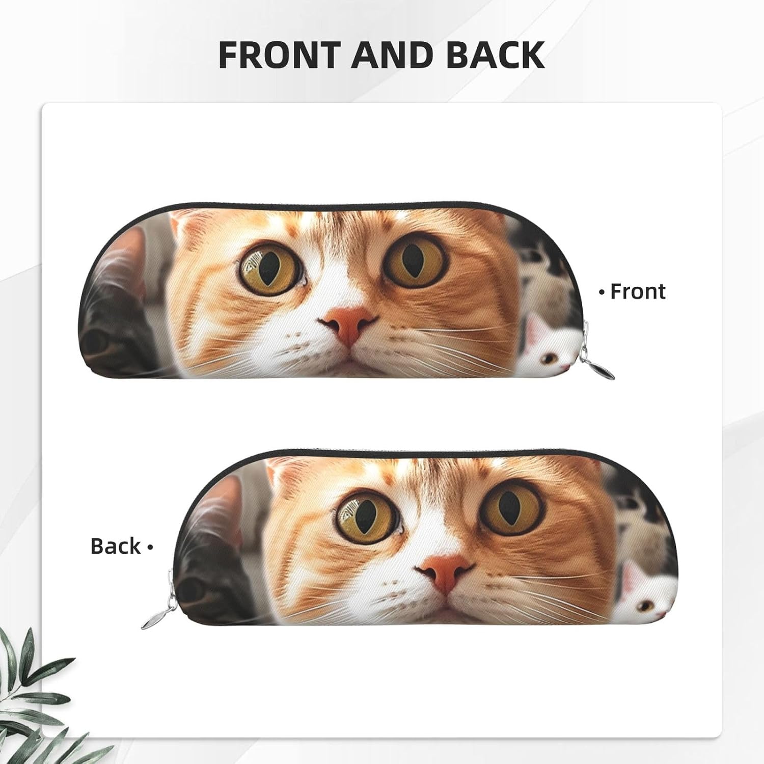 Pencil Case Funny Pet Cat Big Pencil Bag Portable Coin Pouch Aesthetic Cosmetic Bag Leather Makeup Bag image 3
