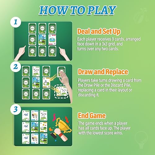 Miniatura 4 de Crazy Nines - Juego de cartas de golf - Juegos de cartas divertidos para familiares, niños de 8 a 12 años y adultos, los juegos familiares perfectos