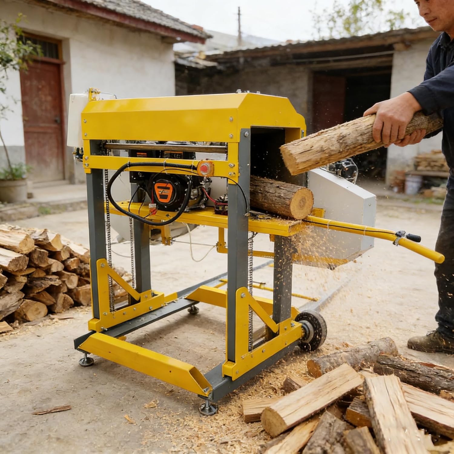 Portable Manual Log Splitter for Efficient Firewood Cutting, Safe Blade Design for Home, Camping, BBQ, and Cabin Use