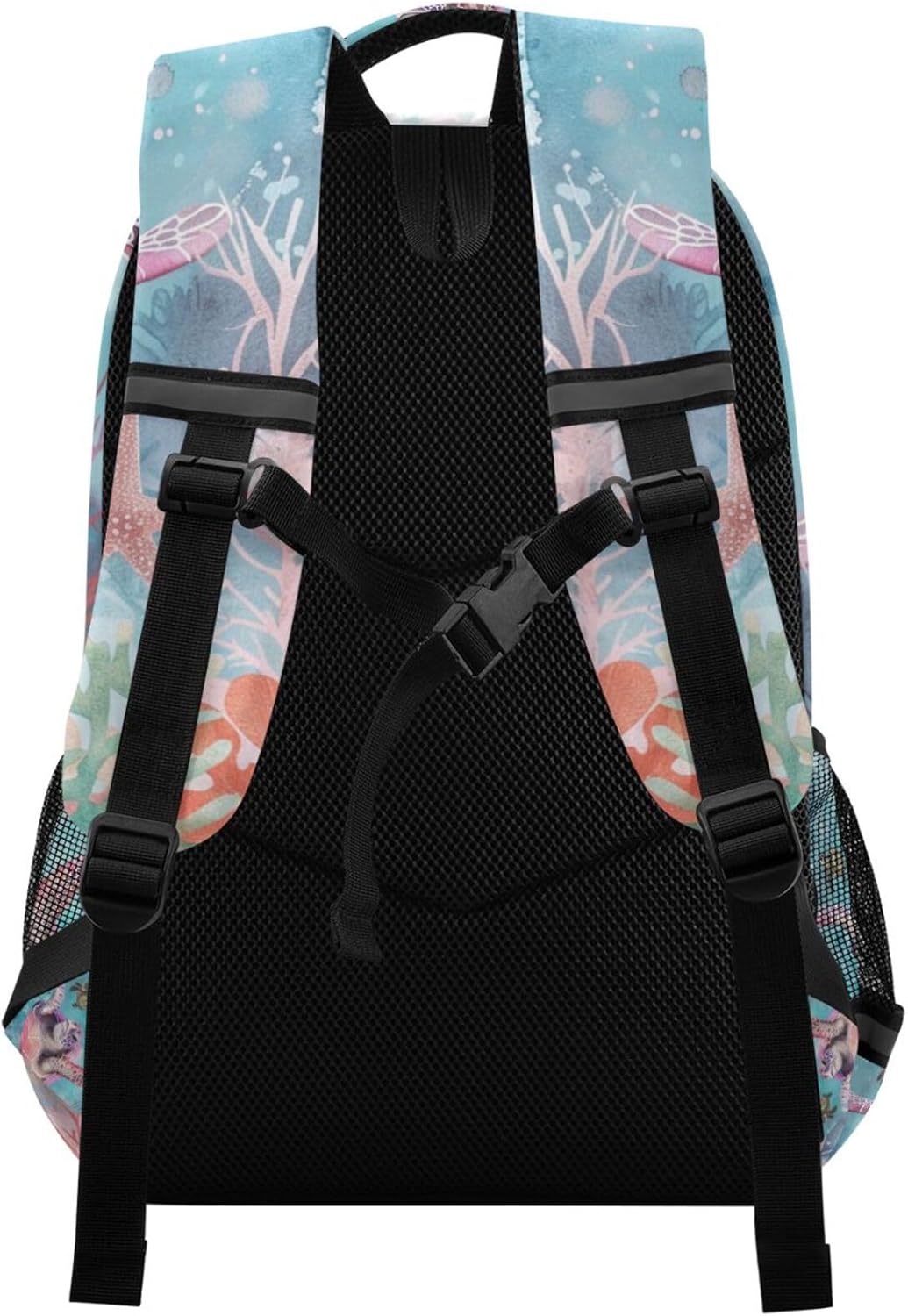 Backpack for Students Boys Girls Turtle Coral Ocean Pink School Bag Travel Daypack Rucksack