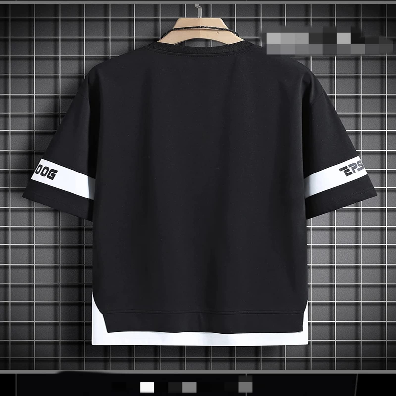 MOGSA T-shirt Uomo Streetwear T-shirt Casual Estate Maniche Corte Nero Bianco Tshirt Tees Plus Oversize