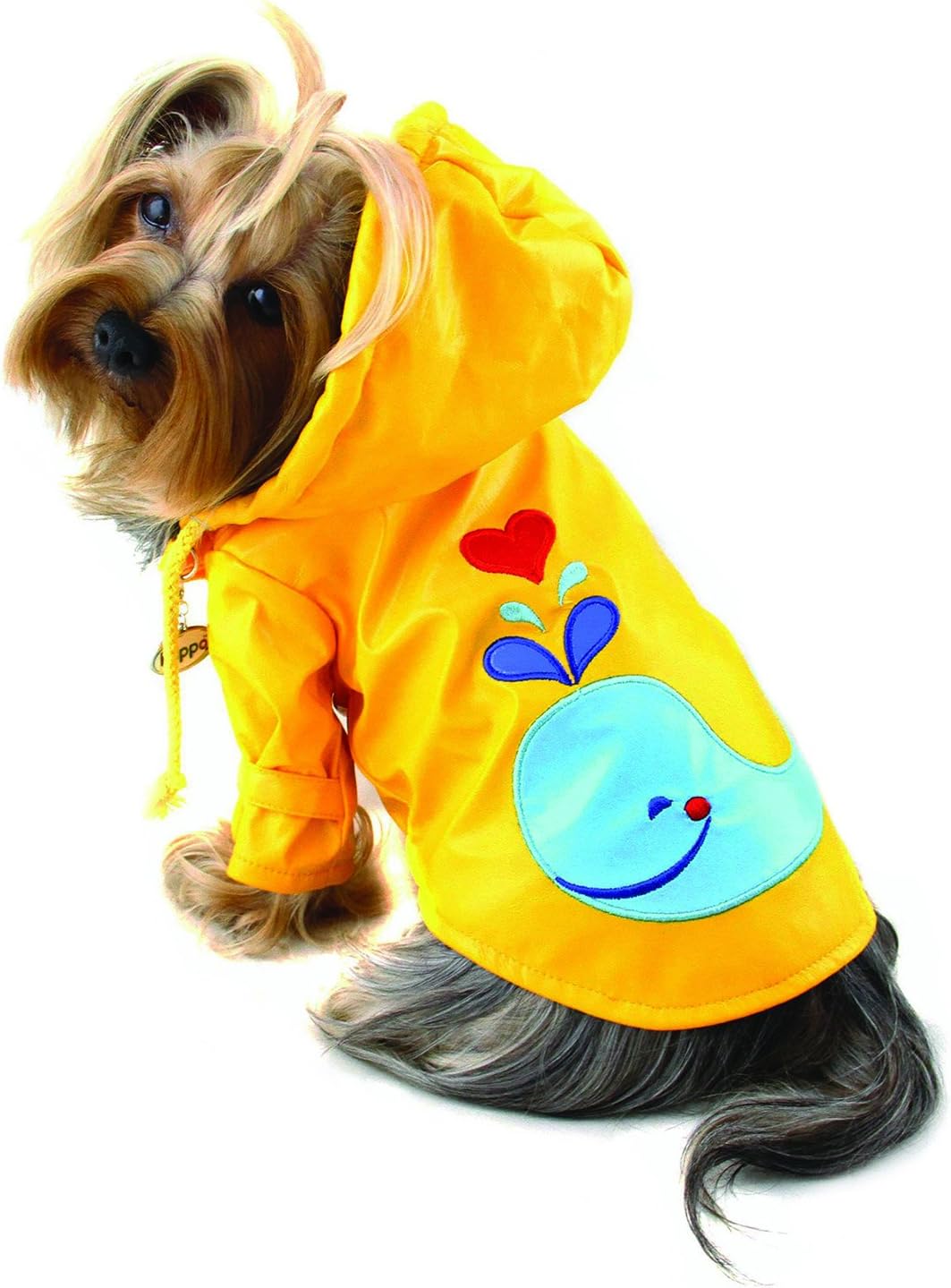 KlippoDog/Puppy Splashing Whale Waterproof Jacket/Raincoat/Rain Gear/Rainwear with Cotton Lining for Small Breeds (Small)