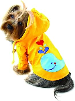 Klippo Splashing Whale Waterproof Jacket/Raincoat/Rain Gear/Rainwear with Cotton Lining for Dog/Puppy - S