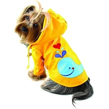 Klippo Splashing Whale Waterproof Jacket/Raincoat/Rain Gear/Rainwear with Cotton Lining for Dog/Puppy - S
