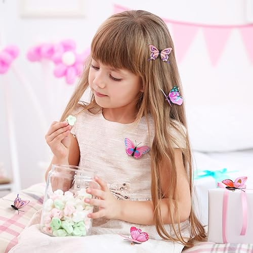 Vista 6 de 36 alfileres de mariposa 3D, broche de seguridad de plástico, decoración de México a granel para ropa de solapa, manualidades, decoración