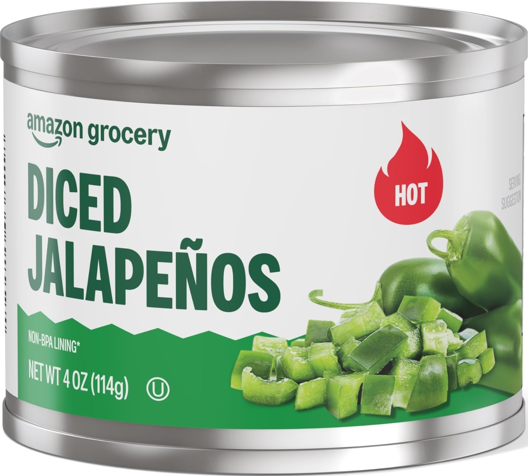 Amazon Grocery, Diced Jalapeรฑos, Hot, 4 Oz (Previously Amazon Fresh, Packaging May Vary)
