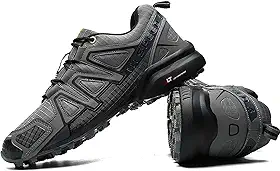 Tênis de Caminhada Masculino para Trilhas, Trekking E Corrida Ao Ar Livre, Impermeável E Antiderrapante (Cn40-Us6.5, Cinza)