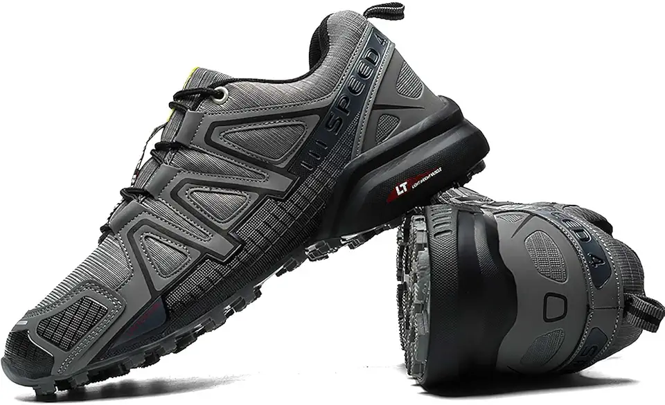 Tênis de Caminhada Masculino para Trilhas, Trekking E Corrida Ao Ar Livre, Impermeável E Antiderrapante (Cn40-Us6.5, Cinza)