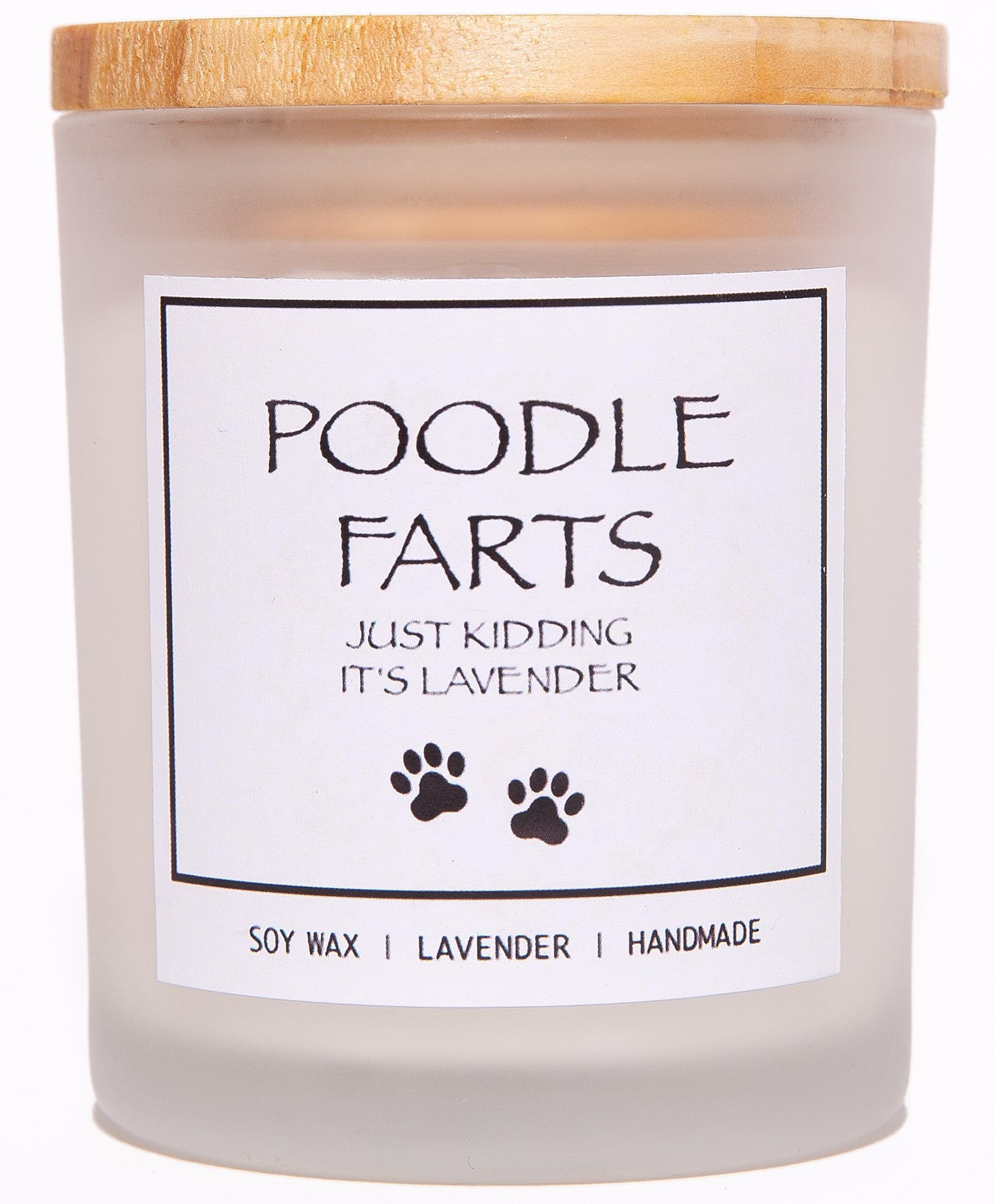 Poodle Gifts, Dog Lovers Gifts for Women, Dog Farts Candle, Pet Friendly Lavender Scented Candle, Natural Soy Wax & Essential Oils