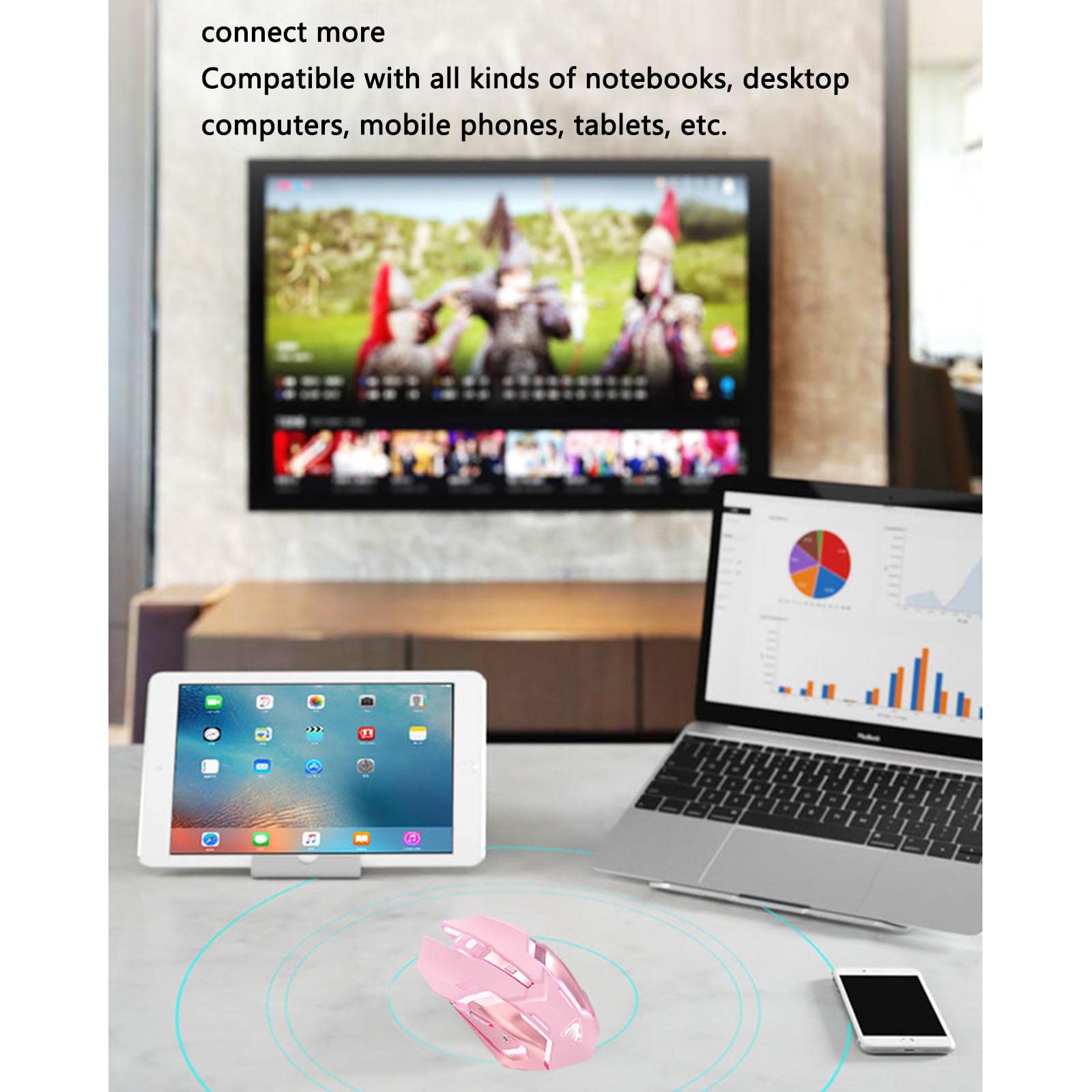 Mysz Mysz bezprzewodowa Mysz komputerowa do gier na laptopach Ergonomiczna mysz Bluetooth Urządzenie wskazujące Fotoelektryczny podwójny tryb Możliwość ładowania do e-sportu 2,4 GHz USB Plug and Play(