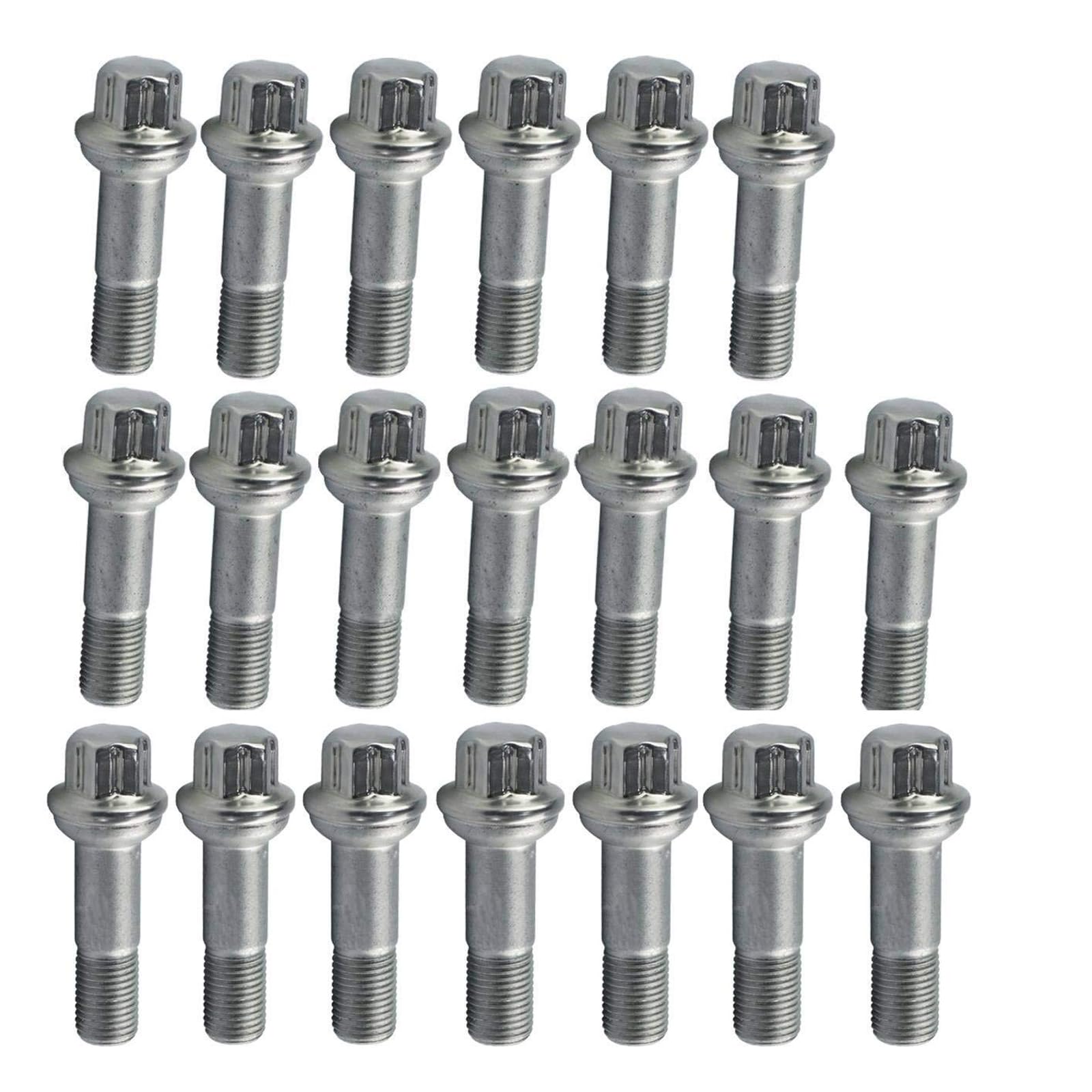 Bapmic 20x Radschrauben Radbolzen Dacromet M14 x 1,5 x 48,5 Ersatz für M-E-RCEDES-BENZ W166 C216 W221