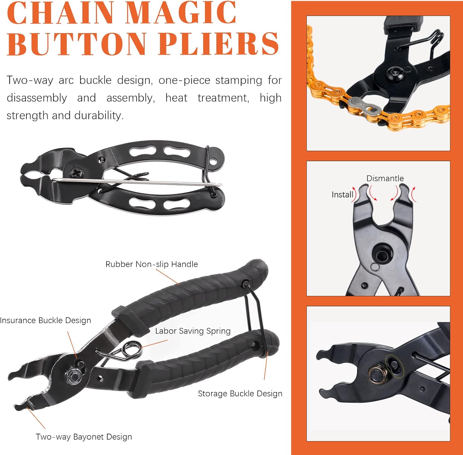 Tanstic 11Pcs Bike Chain Repair Tool Kit + 102Pcs 4th Hand Cable Puller and Bike Cable Housing Cutter Tool and Alloy Bike Brake Cable Cap End Tips Crimp : Sports & Outdoors